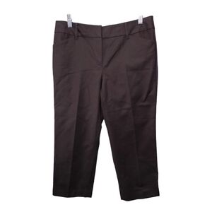 Ann Taylor Factory Signature Straight Cropped Dark Brown Pants‎ Size 6